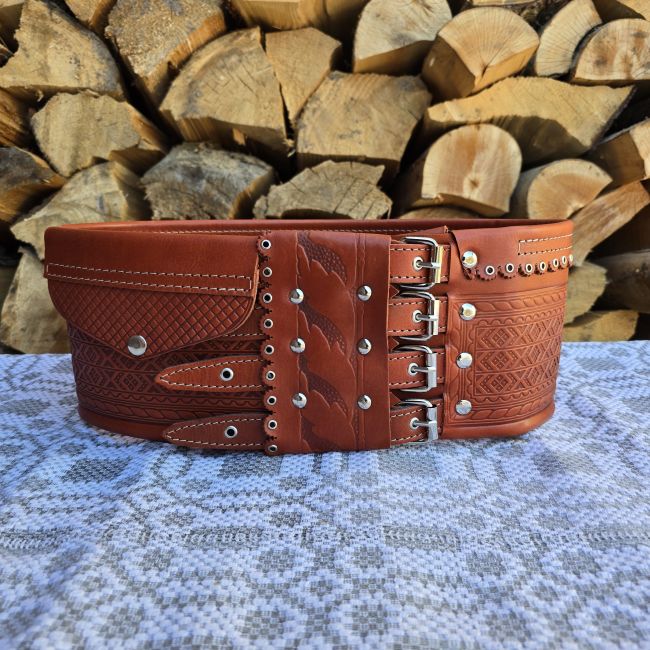 Brau- Chimir- Serpar traditional din piele COD 5008